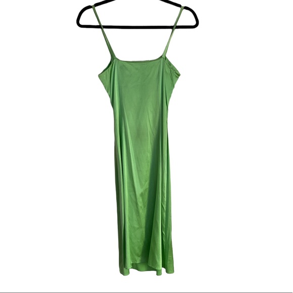 Antonio Melani Lime Green Silk Going Out Midi Dress Size 2 - Picture 2 of 5